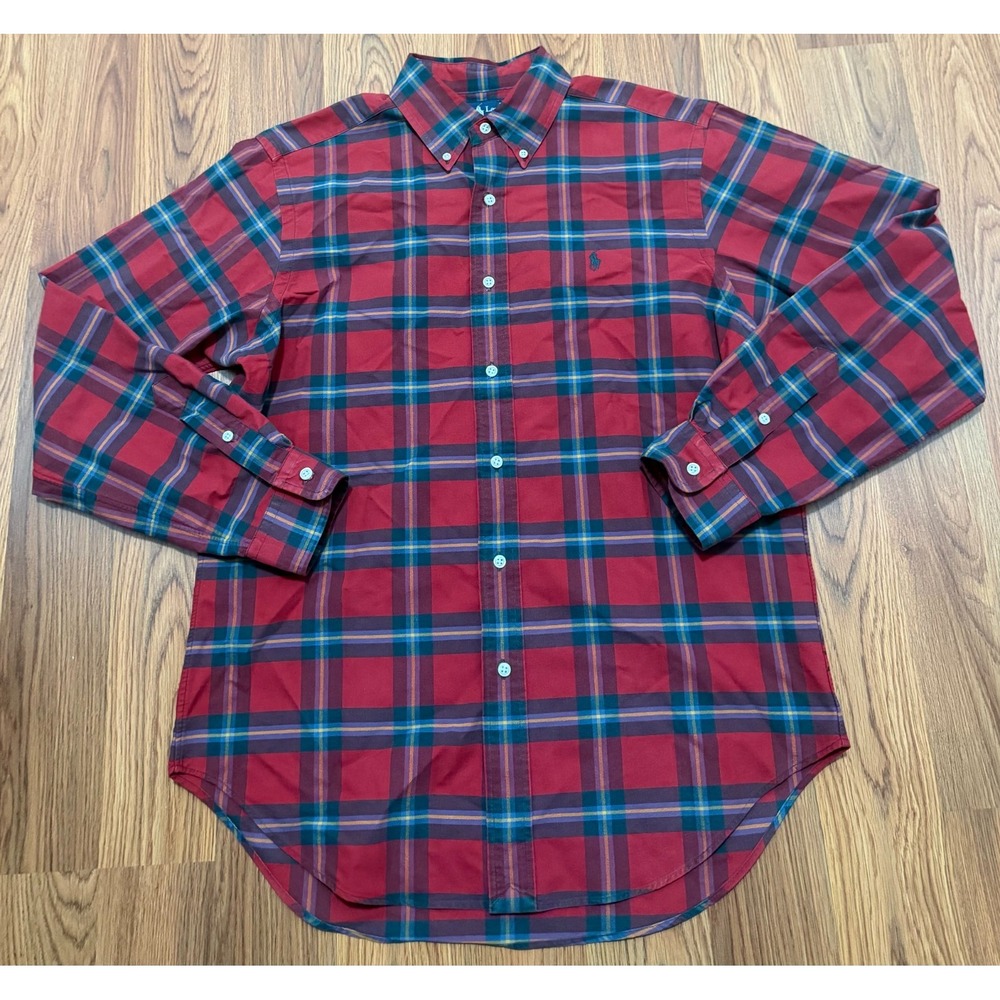 Polo Ralph Lauren Shirt Mens Medium Plaid Button Down Classic Fit